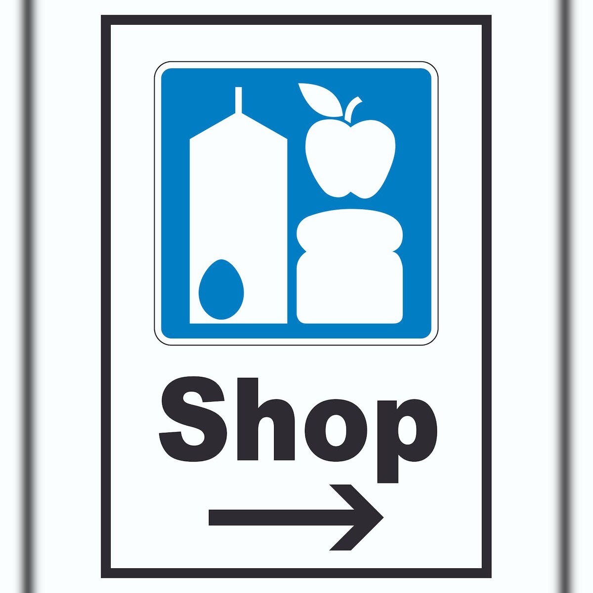 HB-Druck Shop Schild mit Pfeil rechts A2 (420x594mm) Image