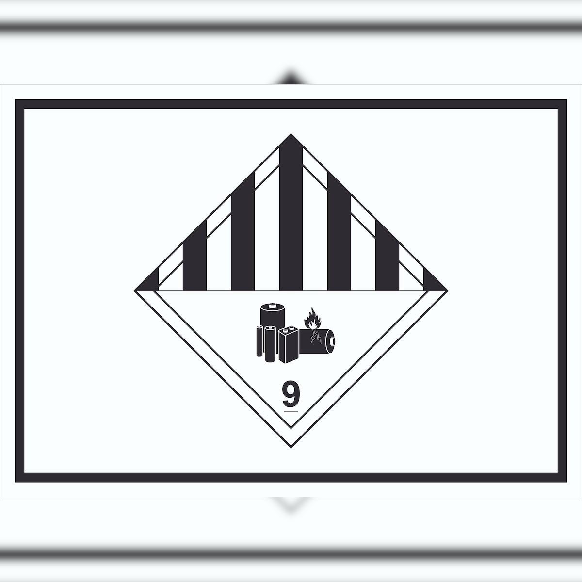 HB-Druck Schild Achtung Lithiumbatterien Symbol Gefahrgutklasse 9a A4 (210x297mm) Image