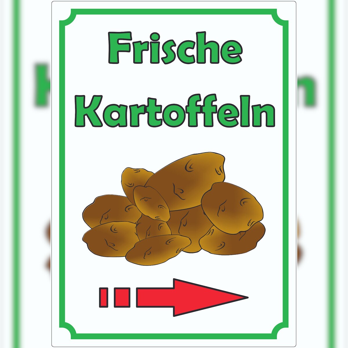 HB-Druck Werbeaufkleber Aufkleber Kartoffeln Hochkant mit Pfeil rechts A1 (594x841mm) Image