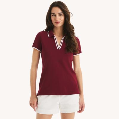 Nautica Women's Deck Polo Zinfandel, XS