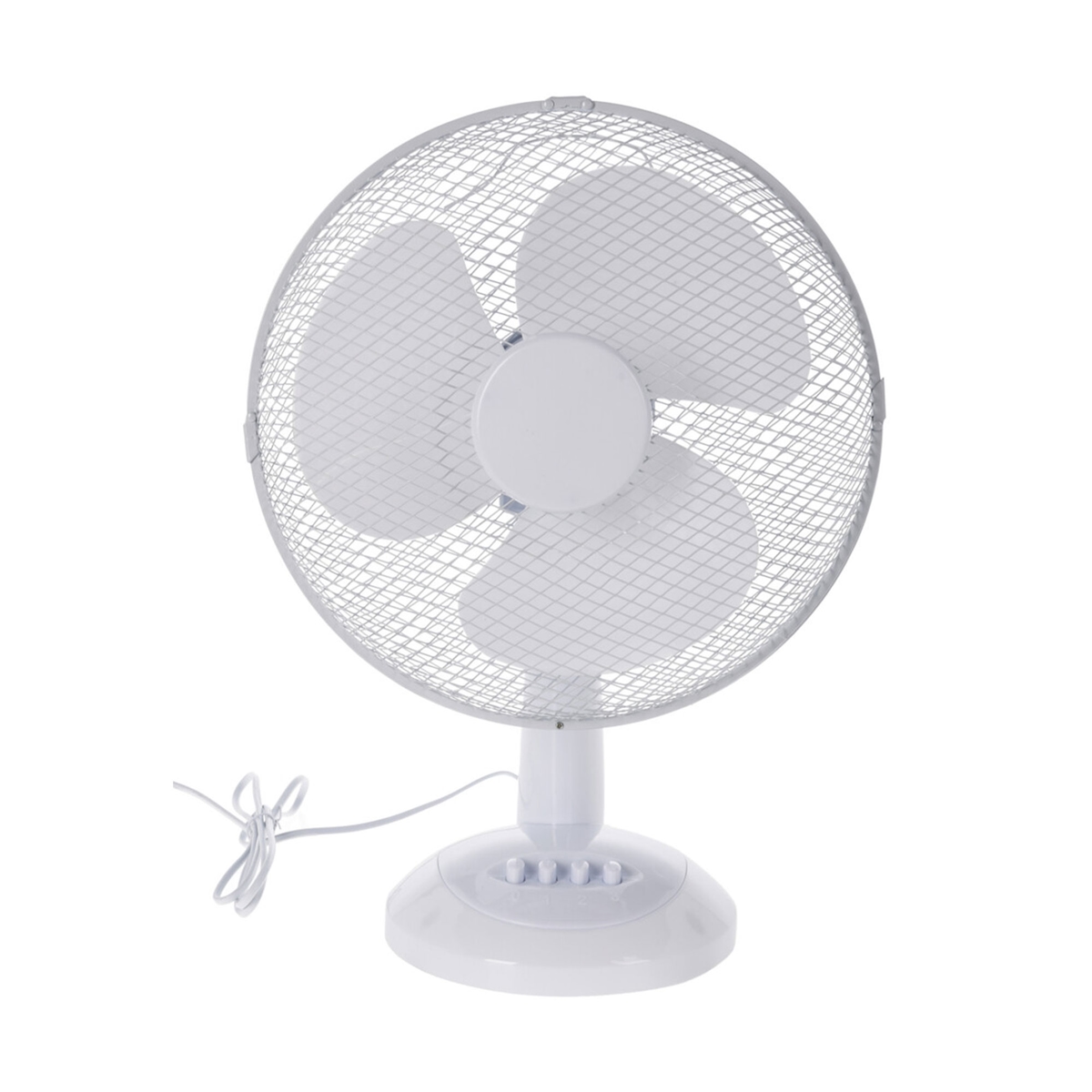 WellHome - Weißer 34x21x50cm Tischventilator mit verstellbarem Kopf und horizontaler Oszillation - 3 Geschwindigkeiten Image