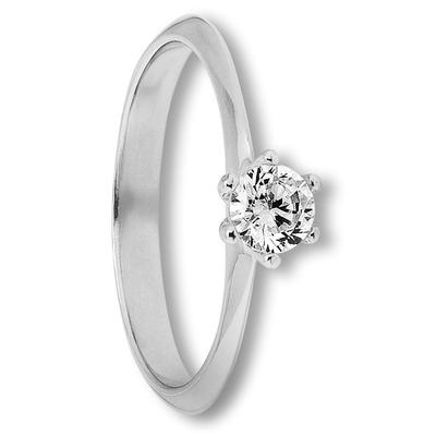 Goldring ONE ELEMENT "Zirkonia Ring aus 333 Weißgold Zirkonia Ring aus 333 Weißgold" Gr. 51, silber, Fingerringe, Damen, 51,mit Zirkonia, Weißgold 333-Gold, Weißgold 333, Gold, für Damen – klassisch & elegant im Design Image