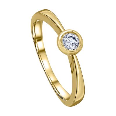 Diamantring ONE ELEMENT "0.2 ct Diamant Brillant Ring aus 585 Gelbgold" Gr. 54, gold, Fingerringe, Damen, 54, 0,2 ct, Gelbgold 585-Gold-Diamanten, Gelbgold 585, Gold, Diamanten, edles Design – modisch & dezent zugleich Image