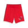 Trainingsshorts PUMA "LITTLE RUNNERS SHORTS TR PS", Kinder, Gr. 104, N-Gr, rot (for all time rot), Sweatware, Obermaterial: 68% Baumwolle, 32% Polyester, bedruckt, sportlich, regular fit ca. Mitte Knie, Hosen