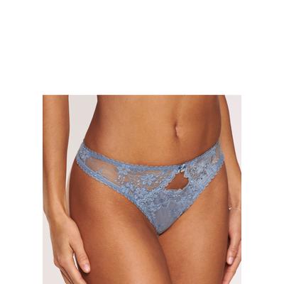 String VIVANCE, Damen, Gr. 32/34, blau (jeansblau), Spitze, Obermaterial: 88% Polyamid, 12% Elasthan, Unterhosen, mit verführerischem Cut-Out und feiner Zierschleife mit Accessoire Image