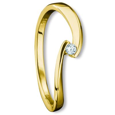 Diamantring ONE ELEMENT "0.04 ct Diamant Brillant Ring aus 585 Gelbgold" Gr. 55, gold, Fingerringe, Damen, 55, 0,04 ct mit Diamant, Gelbgold 585-Gold-Diamanten, Gelbgold 585, Gold, Diamanten, ein Hauch von Luxus für den Alltag Image