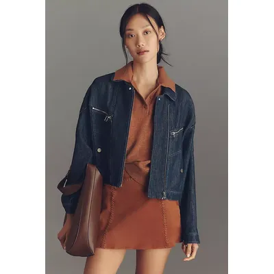 Pilcro Super-Soft Denim Moto Jacket