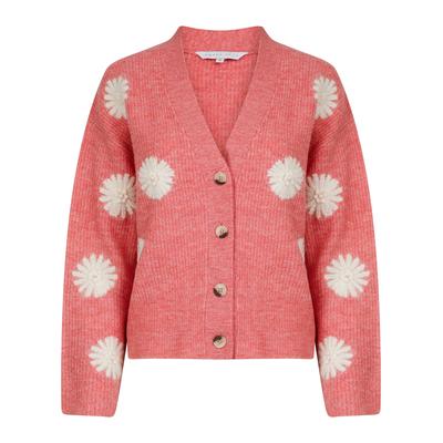 Cardigans Strawflower Women's Drop Shoulder Embroidered V-Neck Rib Knit Cardigan in Confetti - Amara Reya / M - Tokyo Laundry