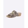 Pantolette WALDLÄUFER, Damen, Gr. 36, braun (braun, gemustert), Veloursleder, modisch, Schuhe