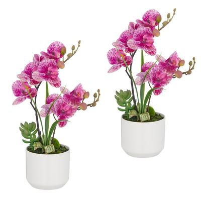Kunstorchidee CREATIV GREEN "Orchidee Phalaenopsis", pink (pink, creme), H:30cm, Kunststoff, Kunstpflanzen, mit real-touch-Blüten Image
