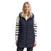 Steppweste TOM TAILOR, Damen, Gr. XS, blau (sky captain blau), Steppware, Obermaterial: 100% Polyester. Futter: 100% Polyester, Strukturmuster, casual, regular fit ca. Mitte Oberschenkel, Westen, mit Kapuze