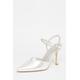 Quiz Womens Silver Diamante Strap Court Heels - Size UK 4 | Quiz Sale | Discount Designer Brands