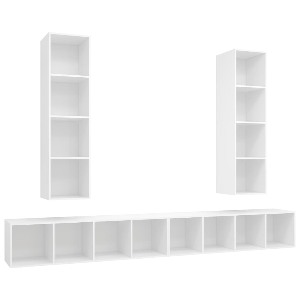 vidaXL TV-Wandschränke 4 Stk. Weiß Holzwerkstoff Image