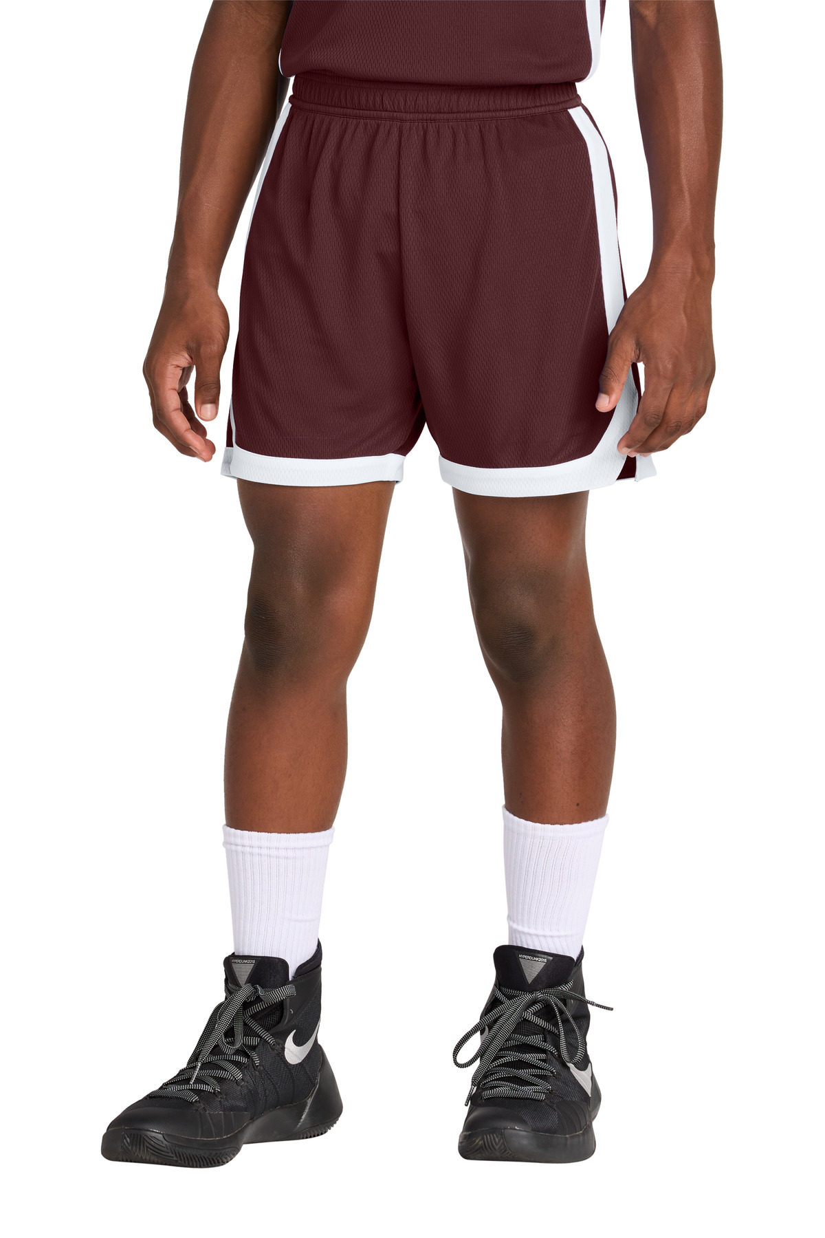 Sport-Tek YST901 Youth Rival Basketball 5' Short in Maroon/White size XS | Polyester