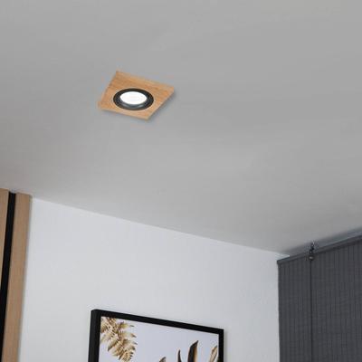 Lamkur Lighting Deckeneinbauleuchte Tobby, 10 x 10 cm, Eichenholz, GU10 Image