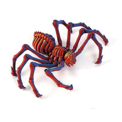 Halloween 3D Printed Poseable Spider Toy, Large Jointed Movable Spider Model, Retractable Articulated Animal Figure for Halloween Decor or Party Prank Prop