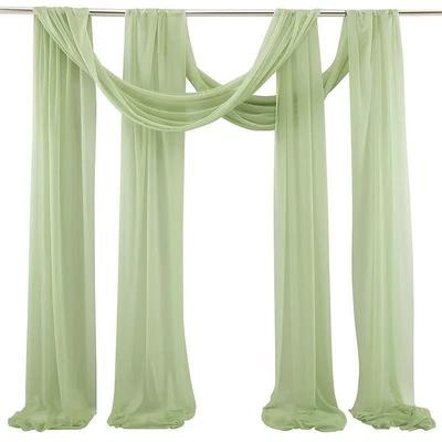 20FT Mesh Tulle Fabric, Silky Wrinkle-Resistant Chiffon Sheer Drapery for Wedding Decor, Bridal Canopy, Event Backdrop, Festival, and Arch Drapes
