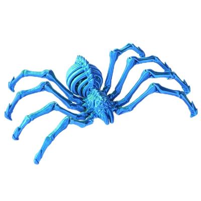 Halloween 3D Printed Spider Figurine, Large Poseable Spider Toy with Movable Joints, Retractable Articulated Animal Model for Halloween Decoration or Prank Props