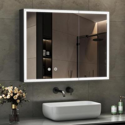Boromal - Spiegelschrank Bad mit Beleuchtung Badezimmer Spiegelschrank mit led Beleuchtung Metall Image