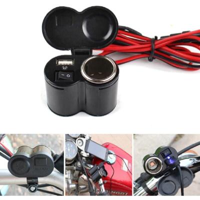 Trade Shop - steckeranzünder-ladegerät für motorrad-handy-usb-anschlüsse zigarettenanzünder Q-A47 - Image