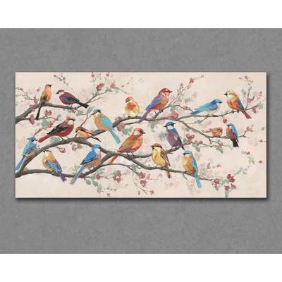 La Casa »bunte Vogelschaar« Wandbild 70x140 cm auf Leinwand Image