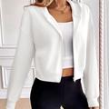 Per donna Felpa con cappuccio e zip Giacca con cappuccio Tasca con cerniera Manica Lunga Top Athleisure Autunno Antivento abbigliamento sportivo Abbigliamento sportivo Tinta unita Bianco Giallo Blu