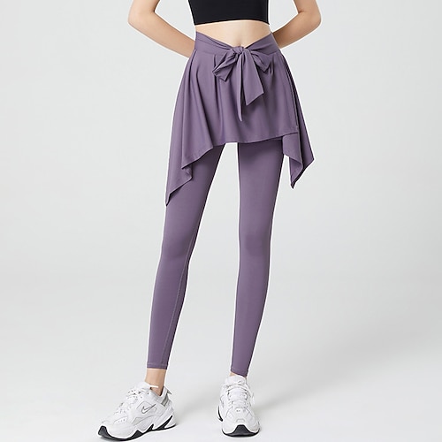 Per donna Pantaloni fitness Pantaloni da Pilates Pantaloni da yoga 2 in 1 Leggero Palestra Pilates Zumba Pantaloni Tinta unica Lilla Nero Blu Autunno Gli sport Abbigliamento sportivo Taglia piccola