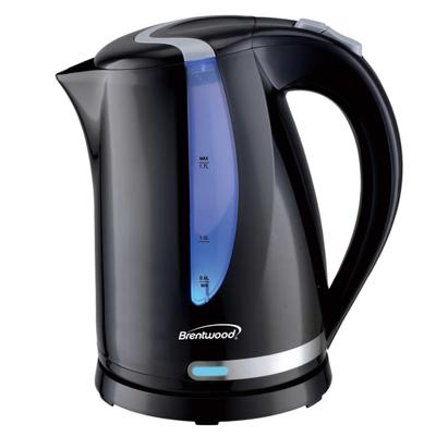 Brentwood Kt-1616Bk 1,100-Watt 1.7 L Cordless Electric Kettle With Concealed Stainless Steel Heating Element, 360° Base, Auto Shutoff And Boil-Dry Protection, Black
