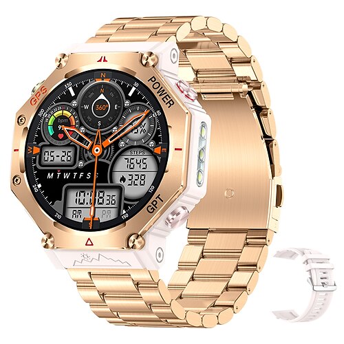 Nuovo smartwatch ChatGPT AI Assistant, impermeabile fino a 5 ATM, con GPS integrato, bussola GPS dual-band, sportivo, militare, da uomo e da donna.