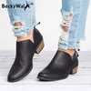 Frauen Schuhe Mode PU Leder Kurze Stiefeletten Spitz Slip Auf Frühling Herbst Schuhe Frau Plus Größe 35-44 botas WSH3397