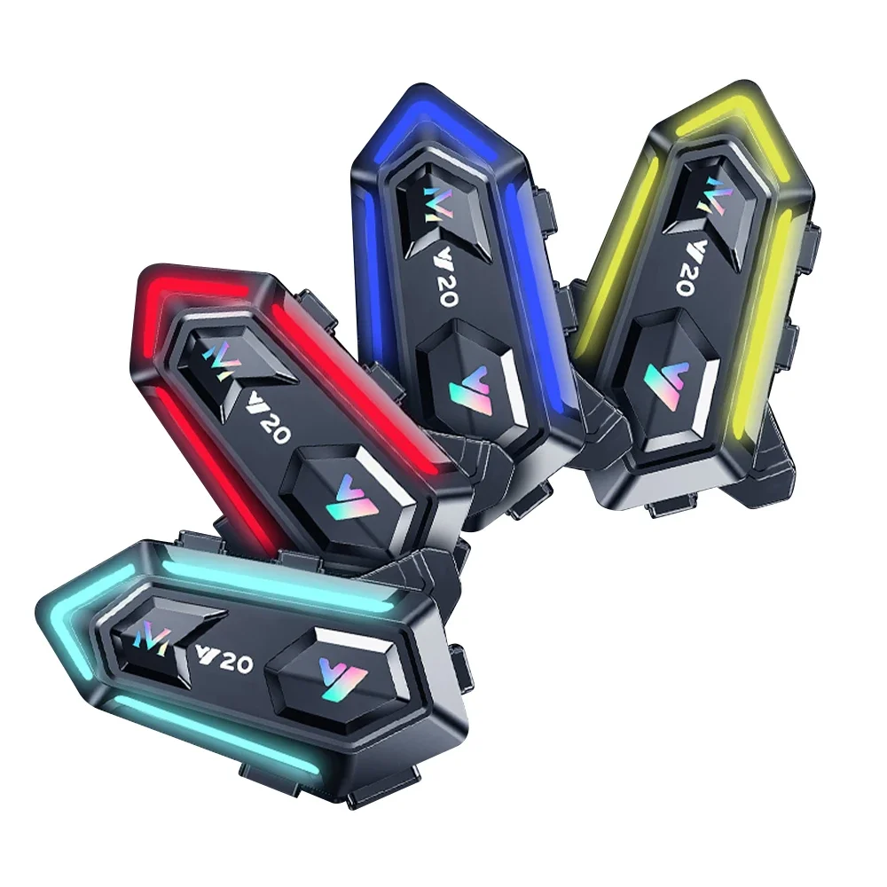 Y20 Motorradhelm-Kopfhörer, Bluetooth 5.3, 1000 mAh, Rauschunterdrückung, kabellos, Freisprecheinrichtung, wasserdicht, Motorrad-Kopfhörer Image