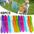 48 pezzi mollette per bucato per la linea di lavaggio presa forte mollette per bucato clip per vestiti in plastica morbida mollette per bucato per la casa antivento
