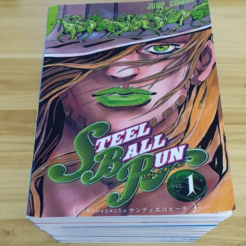 12 Bücher Steel Ball Run Manga Book JOJO's Bizarre Adventure Teil 7 Band 1-12 Japanische Jugend-Comic-Bücher Englische Manga-Bücher