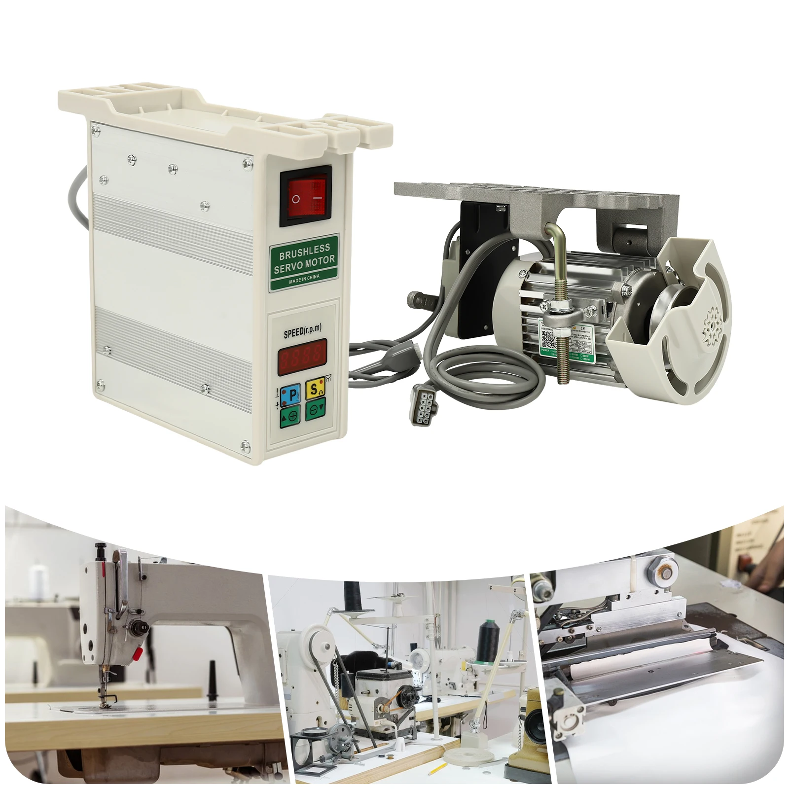 Elektromotor mit Spule aus reinem Kupfer, 500–4500 U/min Geschwindigkeit, einstellbare Richtung, geräuscharm, einfache Bedienung zum Nähen und Basteln Image