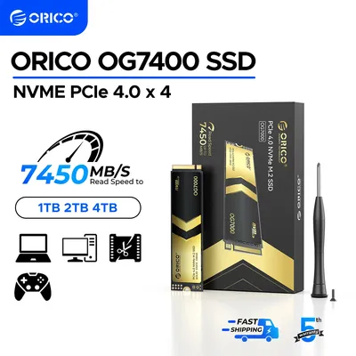 ORICO OG7000 1TB PCIe Gen4 NVMe SSD, Up to 6600MB/s, 8-Channel Controller, Graphene Thermal Solution, Ideal for 4K Video Editing
