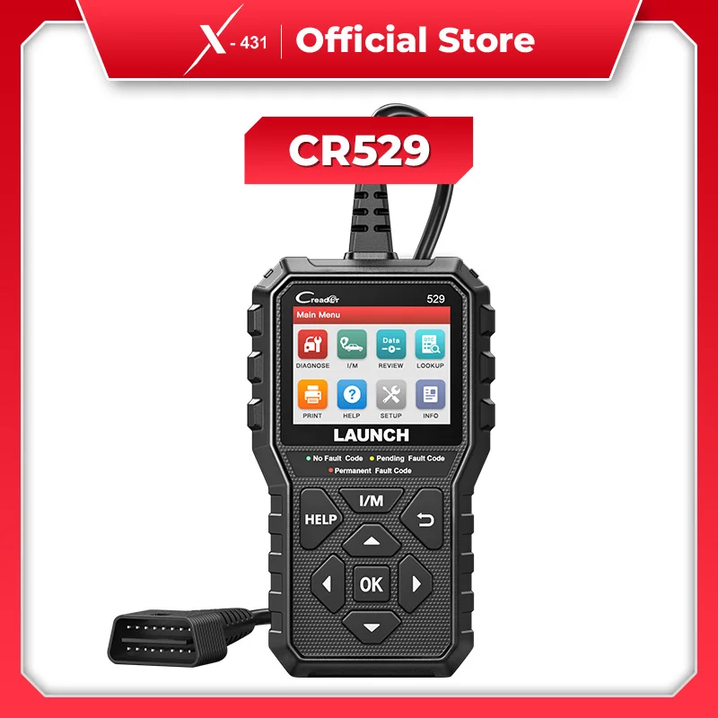 LAUNCH CR529 OBD2 Scanner Automotive Diagnostic Tool Car OBDII Code Reader Fault Code Read Scan DIY Code Reader Creader