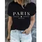 2024 nuova Parigi T-shirt Parigi T-shirt francese Bandiera francese T T-shirt da donna Modello T-shirt Moda Stampa di lettere T-shirt casual