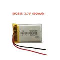 Batteria Li Lipo di ricambio ai polimeri di litio da 3,7 V 500 mAh 502535 JST 2 pin 1.0/1.25/1.5/2.0/2.54mm connettore per fotocamera GPS LED
