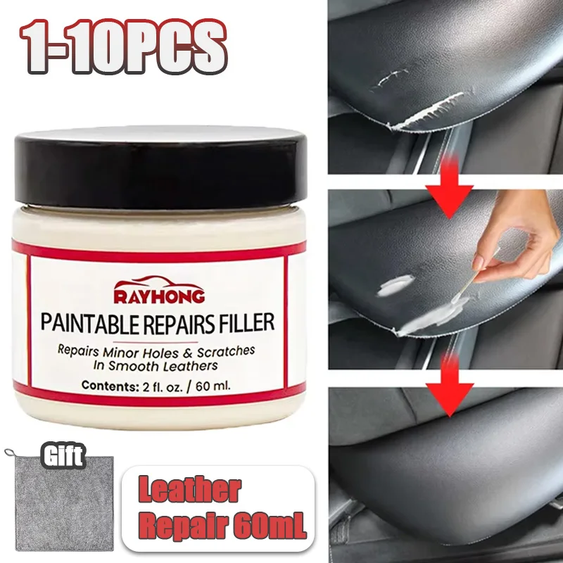 1-10PCS 60ml Leder Füllung Paste Leder Füllstoff Reparatur Auto Reparatur Kratzer Risse Sofa Sitz Leder ergänzende Aufarbeitung Image