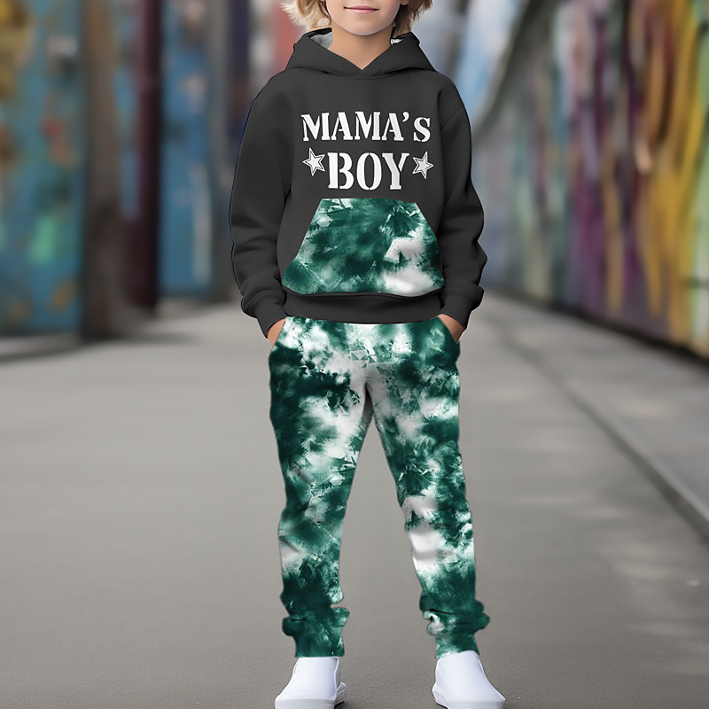 Boys 3D Graphic Camo Camouflage Hoodie Sweatpants Set HoodieSet Clothing Set Long Sleeve 3D Printing Summer Fall Active Fashion Cool Kids 3-12 Years Outdoor Vacation Street Regular Fit