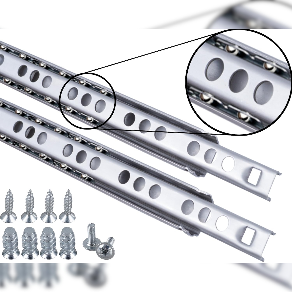 ID Dinkel Schubladenschienen 2 STÜCK Teilauszug Rollenauszug Kugelführung H 17 L 214 mm Image