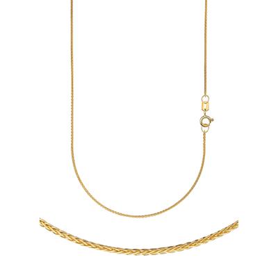 Collierkettchen FIRETTI "Schmuck Geschenk Gold 333 o. 585 Halskette Fuchsschwanzkette dreifach" Gr. 40, gold (gelbgoldfarben), Halsketten, Damen, 40, Gelbgold 585, B: 1,1mm, Made in Germany, B:1,1mm Image