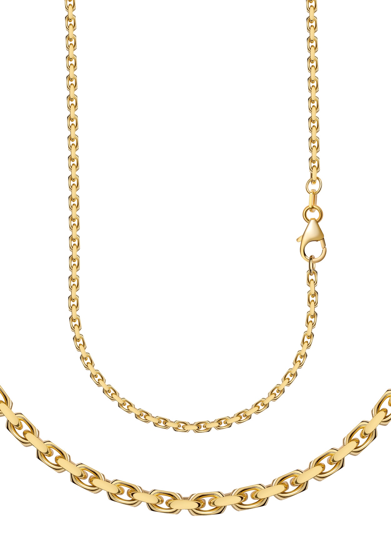 Collierkettchen FIRETTI "Schmuck Geschenk Gold 333 und 585 Armband Kette Ankerkette diamantiert" Gr. 50, gold (gelbgoldfarben), Halsketten, Damen, 50, Gelbgold 585, B: 2mm, Made in Germany, B:2mm Image
