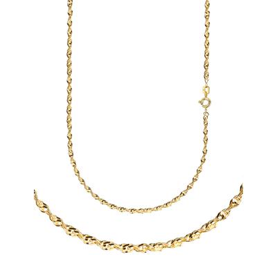 Collierkettchen FIRETTI "Schmuck Geschenk Gold 333 oder 585 Halskette Singapurkette diamantiert" Gr. 36, gold (gelbgoldfarben), Halsketten, Damen, 36, Gelbgold 333, B: 1,6mm, Made in Germany, B:1,6mm Image