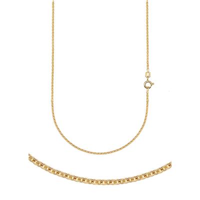 Collierkettchen FIRETTI "Schmuck Geschenk Gold 333 oder 585 Halskette Ankerkette rund" Gr. 55, gold (gelbgoldfarben), Halsketten, Damen, 55, Gelbgold 585, B: 1,3mm, Made in Germany, B:1,3mm Image