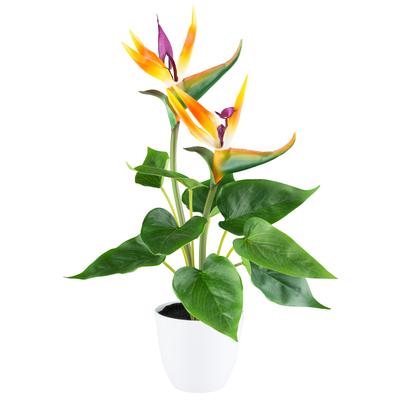 Kunstpflanze CREATIV GREEN "Strelitzia", orange, H:42cm, Kunststoff, Kunstpflanzen, mit 2 Blüten
