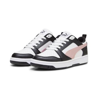 Sneaker PUMA "Rebound V6 Low Sneakers Erwachsene", Gr. 44.5, pink (weiß future pink schwarz), Obermaterial: Textil, Synthetik; Futter: Textil; Innensohle: Textil; Laufsohle: Gummi, Schuhe Image