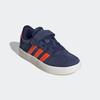 Sneaker ADIDAS SPORTSWEAR "VL COURT 3.0", Gr. 34, dunkelblau, impact orange, gold metallic, Leder, Synthetik, sportlich, Schuhe, inspiriert vom Design des adidas samba