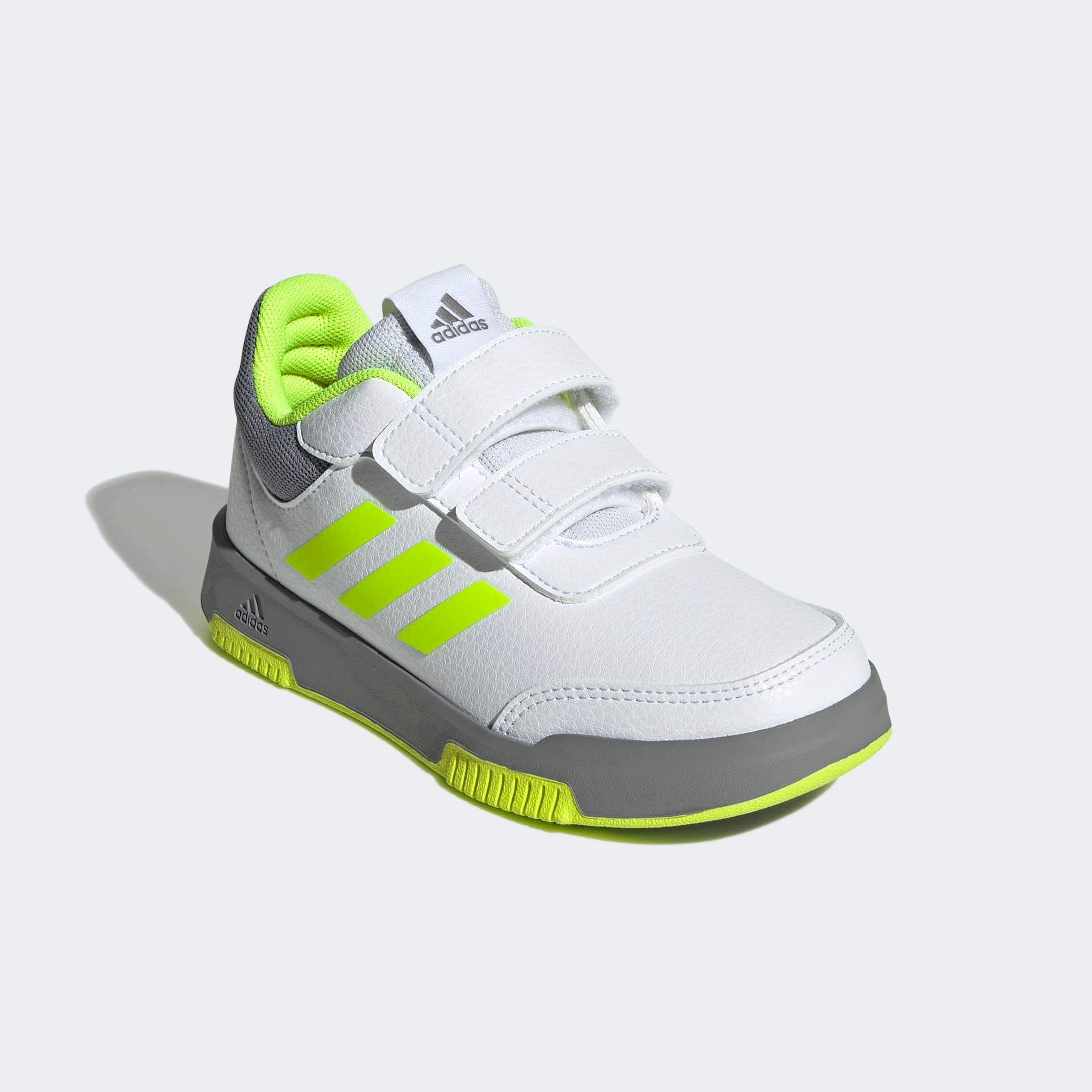 Klettschuh ADIDAS SPORTSWEAR "TENSAUR HOOK AND LOOP", Gr. 30, cloud weiß, lucid lemon, grau three, Synthetik, Textil, Sportlich, Schuhe Image