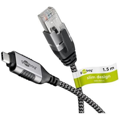 goobay Adapterkabel USB-C 3.1/RJ45 silber, schwarz 1.5 m Image